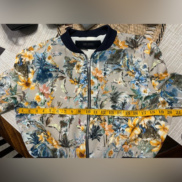 Zara Floral Crop Bomber Jacket - Picture 10 of 11